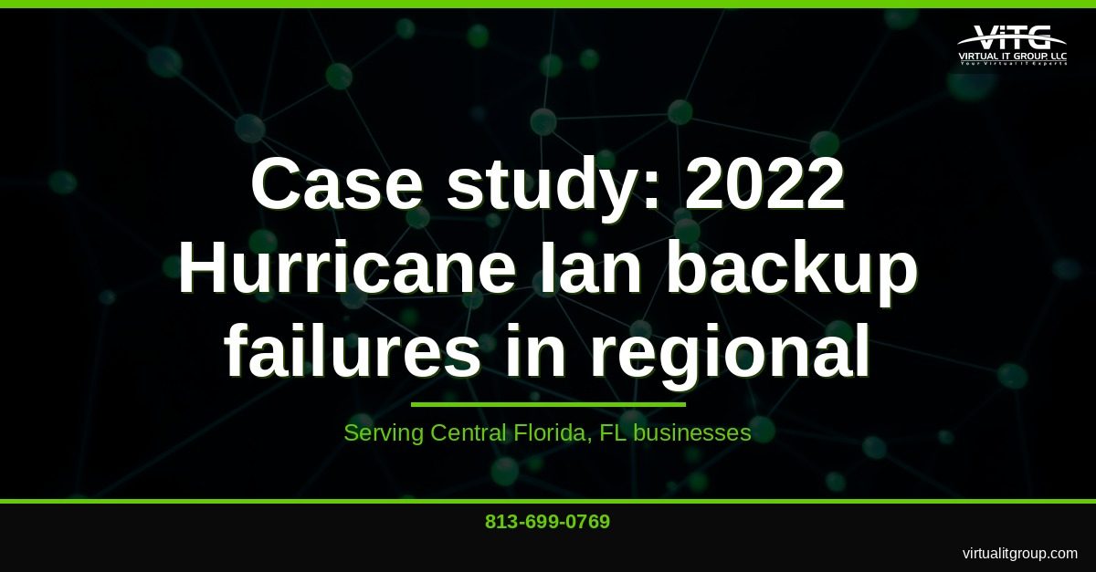 Central Florida business owner reviewing backup testing checklist during hurricane season prep