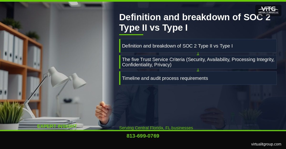 Cybersecurity incident response team monitoring SOC 2 compliant systems | SOC 2 Type II Explained: What It Means When Your Vendor Has It Central Florida