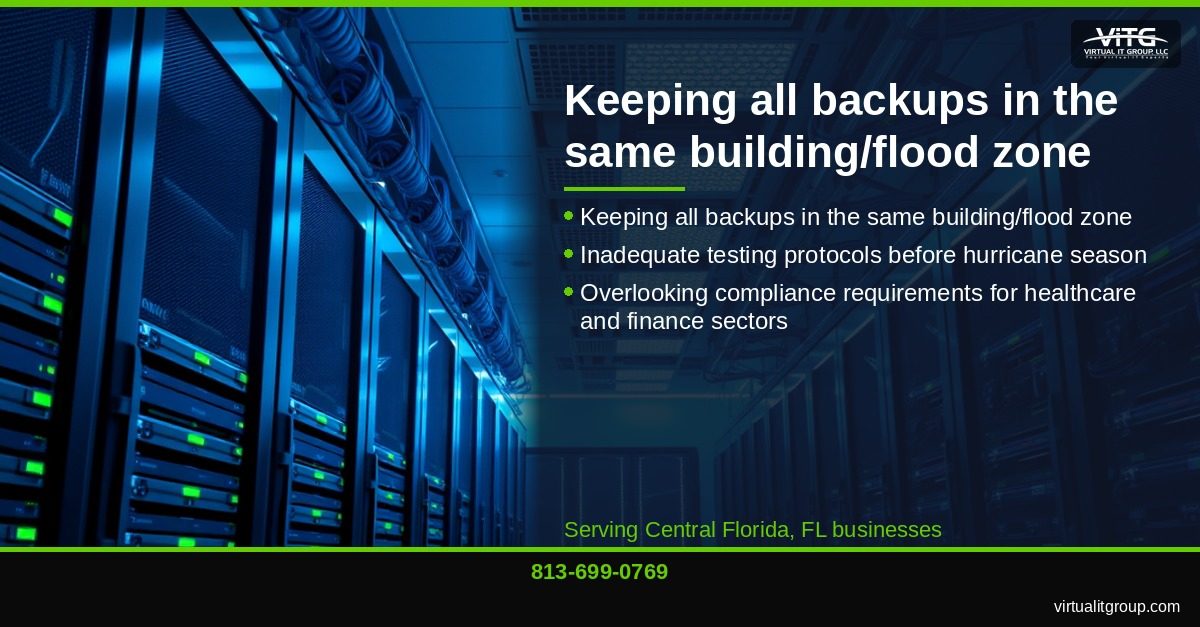 Hurricane damage to Central Florida business with flooded servers and equipment